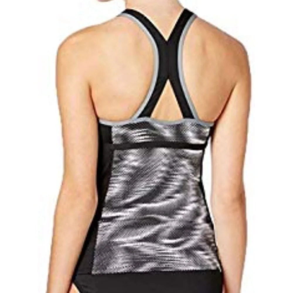 Nike Black Wind Printed Racerback Tankini top